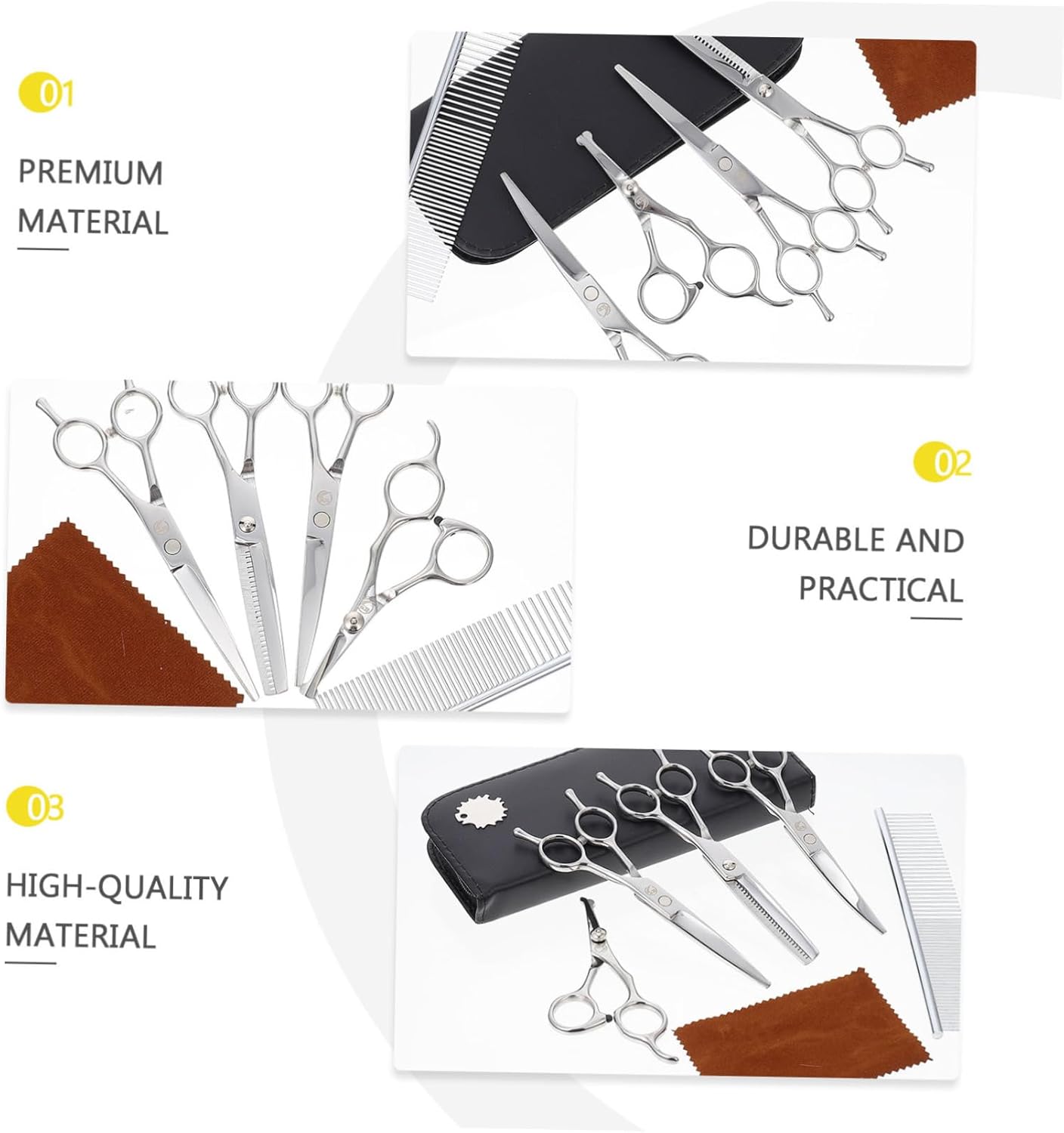 1 Set Dog Grooming Scissors Professional Pet Trimming Scissors for and Easy Hair Grooming Experience and Convenient Hairdressing Tools