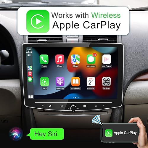 Miniatura 2 de Estéreo de coche doble DIN inalámbrico CarPlay Android Auto 2G+32G desmontable 10 pulgadas pantalla táctil Android radio coche Bluetooth AM FM