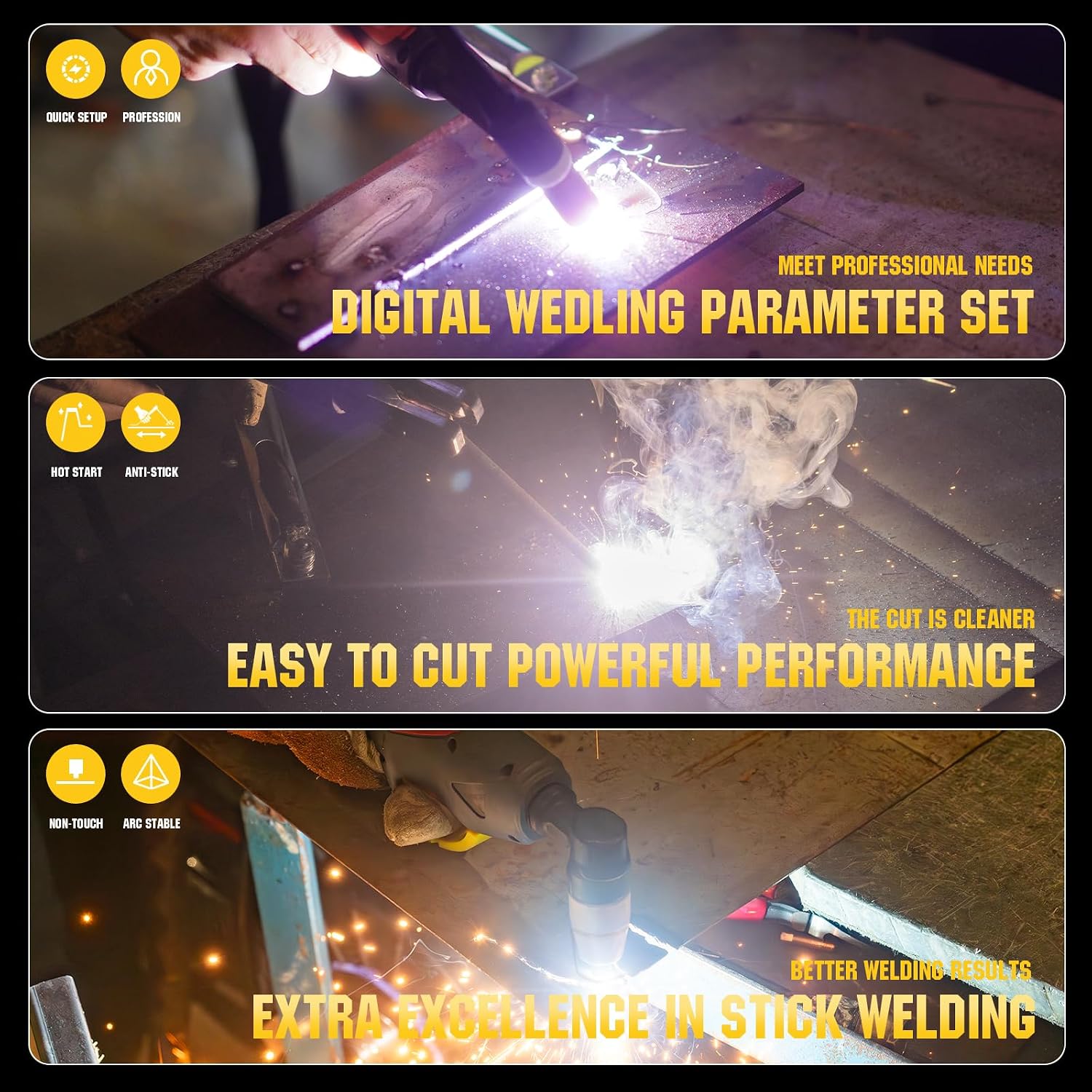 Plasma Cutter Welder Combo，(HF) TIG/Pulse TIG/Lift TIG/Spot/Stick/CUT 6 In 1 Multi-process Welding Machine，110V/220V Dual Voltage TIG Welding Machine With Large LED Display Synergic Control