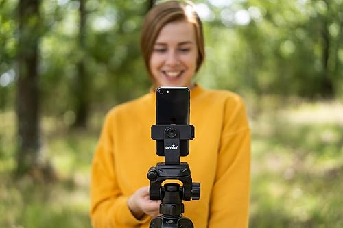 Miniatura 6 de DaVoice Adaptador de trípode para teléfono, soporte giratorio de 360°, compatible con soporte de cámara para teléfono inteligente iPhone, abrazadera