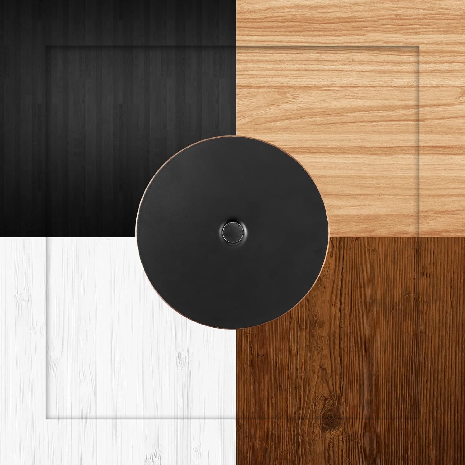 1 Pack Door Hole Cover Plate Oil Rubbed Bronze Deadbolt Cover Plate 2 5/8" Diameter Round Door Knob Hole Filler Plate, 1" and 1.5" Screws, Reinforcer Locks and Doors for Home Security