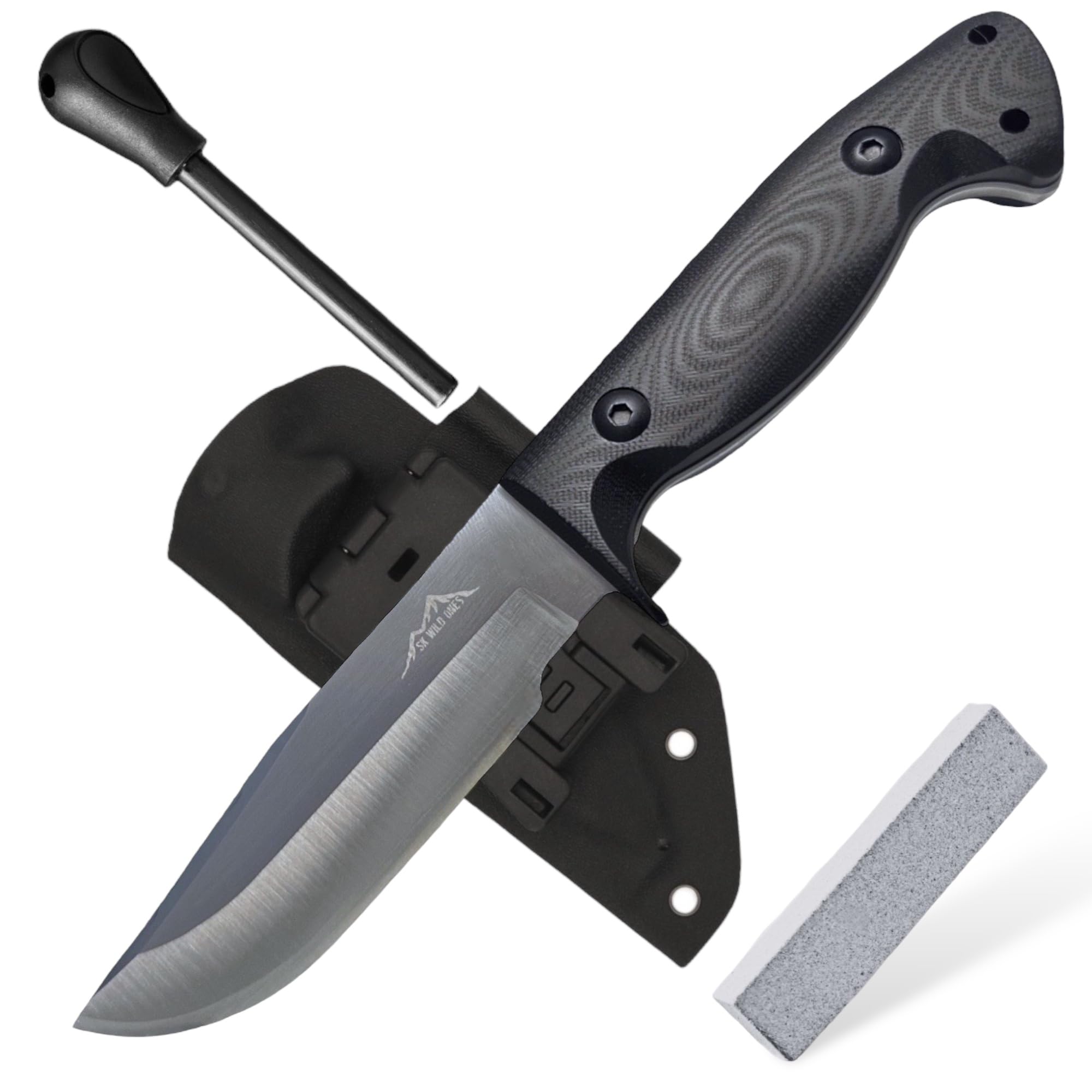 SK Wild Ones® Jagdmesser Outdoor Survival-Messer Feststehend mit G10 Griff - Full Tang 420 Stahl Gürtelmesser für Camping Freya