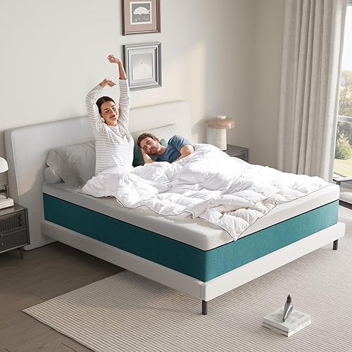 Miniatura 2 de Colchón de espuma viscoelástica de gel refrescante de 12 pulgadas, tamaño Queen, firmeza media, funda extraíble, colchón en una caja para mayor