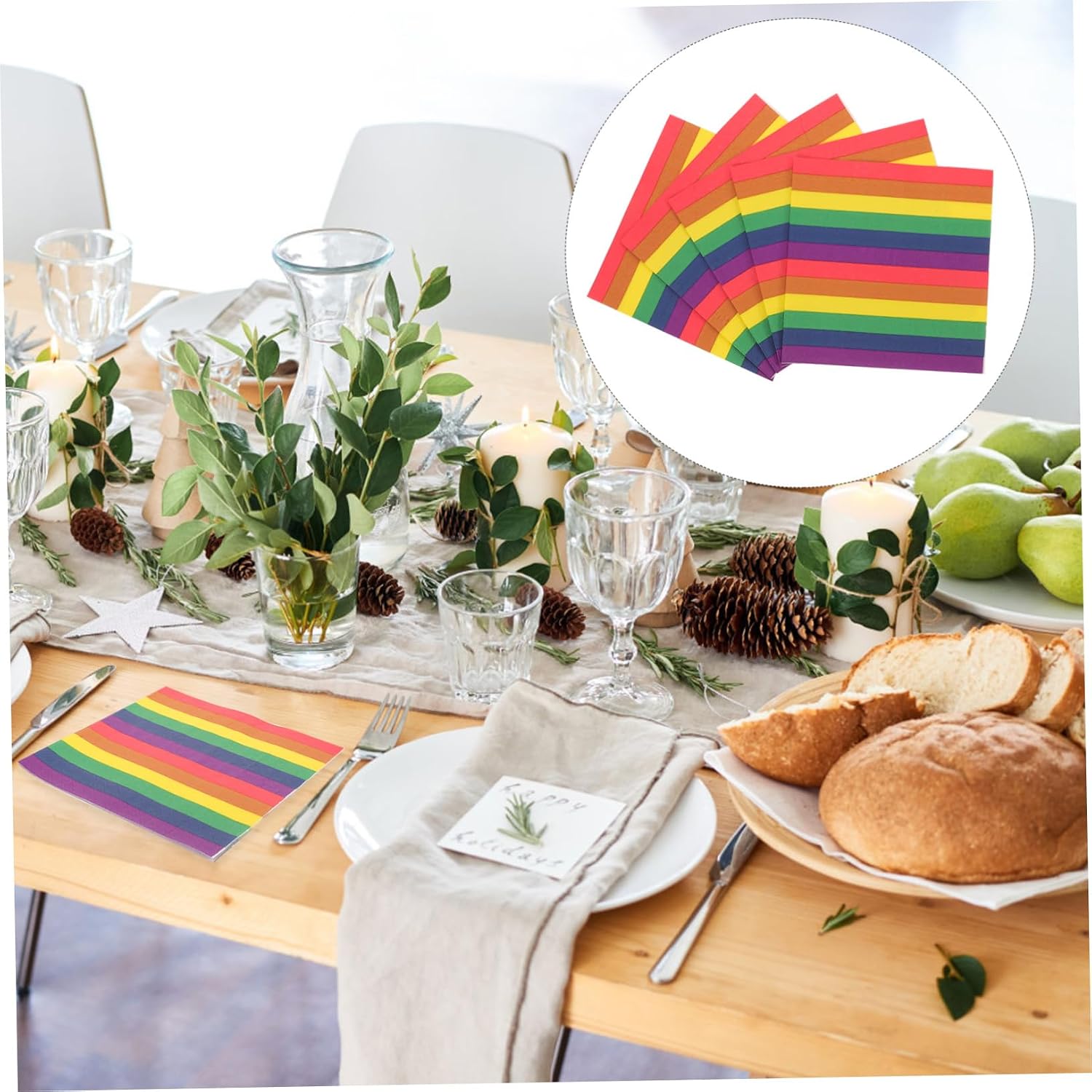 4bags Adorable Napkins Patterned Paper Napkins Party Supplies Decorative for Dinner