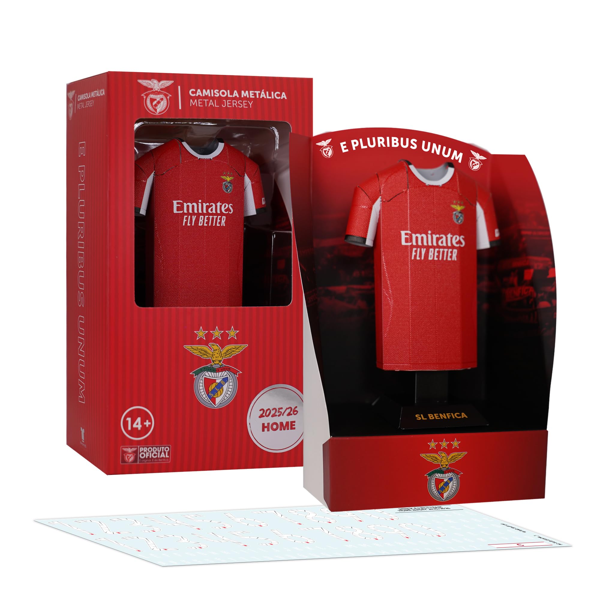 S.L. Benfica 25/26 Home Metal Football Shirt, Officially Licensed Miniature Alloy Replica Jersey Collectible Display Gift - Image 2