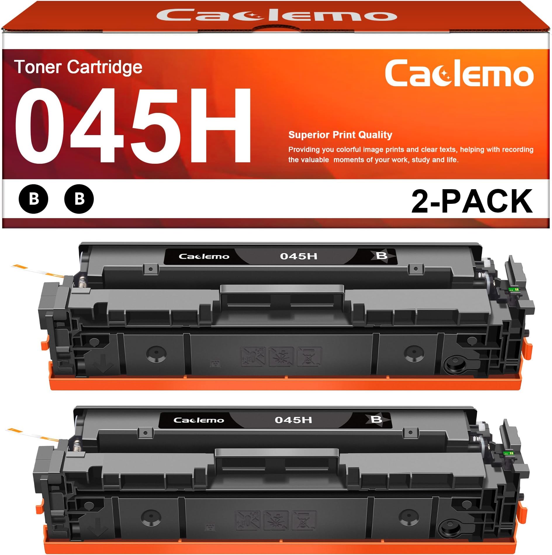045H Black Toner Replacement for Canon 045H Toner Cartridges Canon 045H 045 Black Toner Compatible with Canon Color imageCLASS MF632Cdw MF634Cdw LBP612Cdw LBP612C LBP612 MF632 MF634 Printer (2 Black)