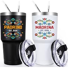 Gtmileo 2026 Padrinos Madrina Proposal Gift, Godparents Proposal Gift, Christmas, 30Oz -Stainless Steel Tumbler Set, Birthday Gifts for Godmother Godfather In Spanish