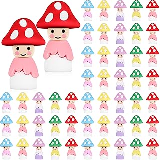 Wesiti 50 Pcs Mini Rubber Mushroom Toys Gifts Mini Mushrooms Decorations and Encouragement Birthday Motivational Gifts for Colleague Staff Teacher