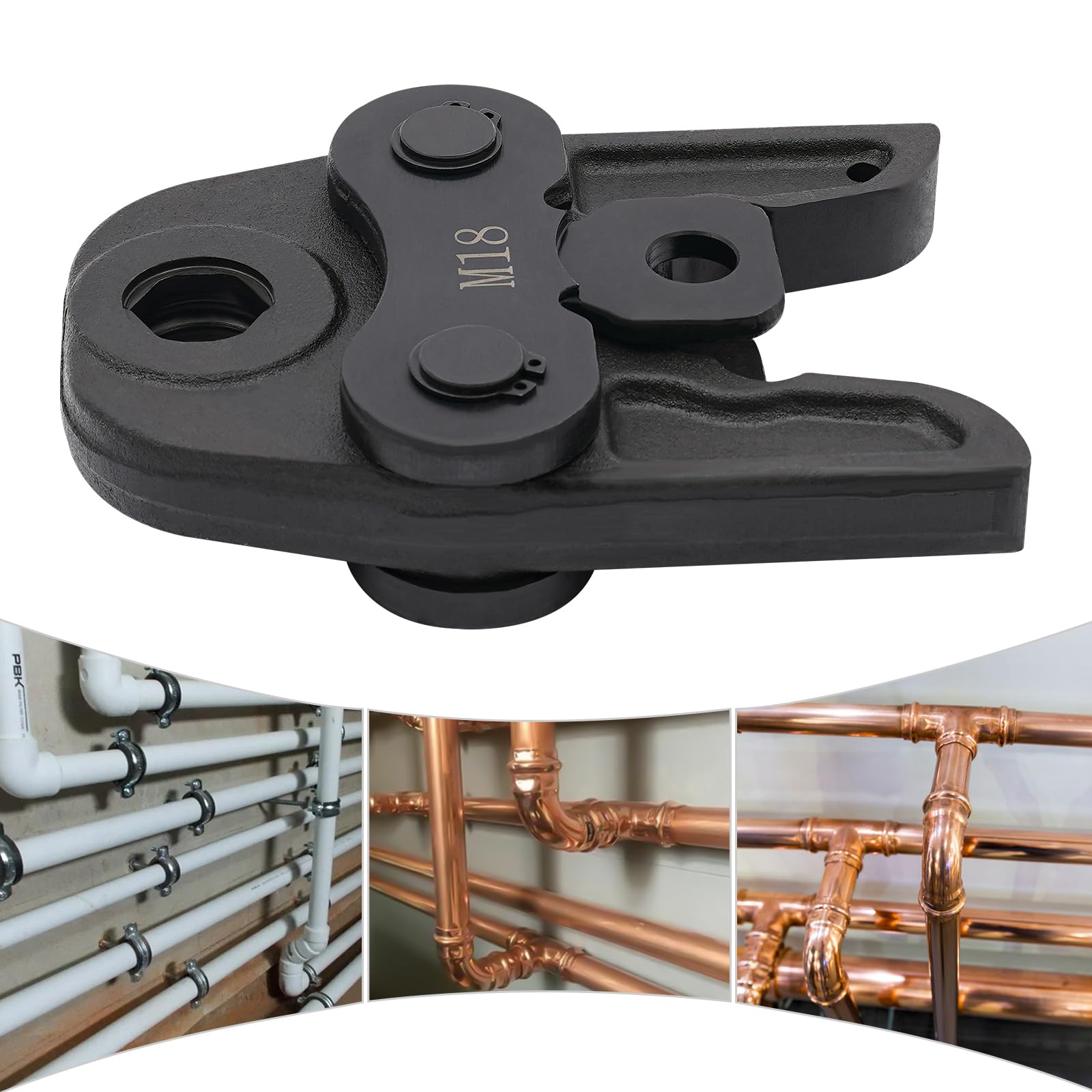 Alicates de presión M18 de 42CrMo negro, para tubo de cobre, tubo de acero inoxidable, tubo compuesto de aluminio