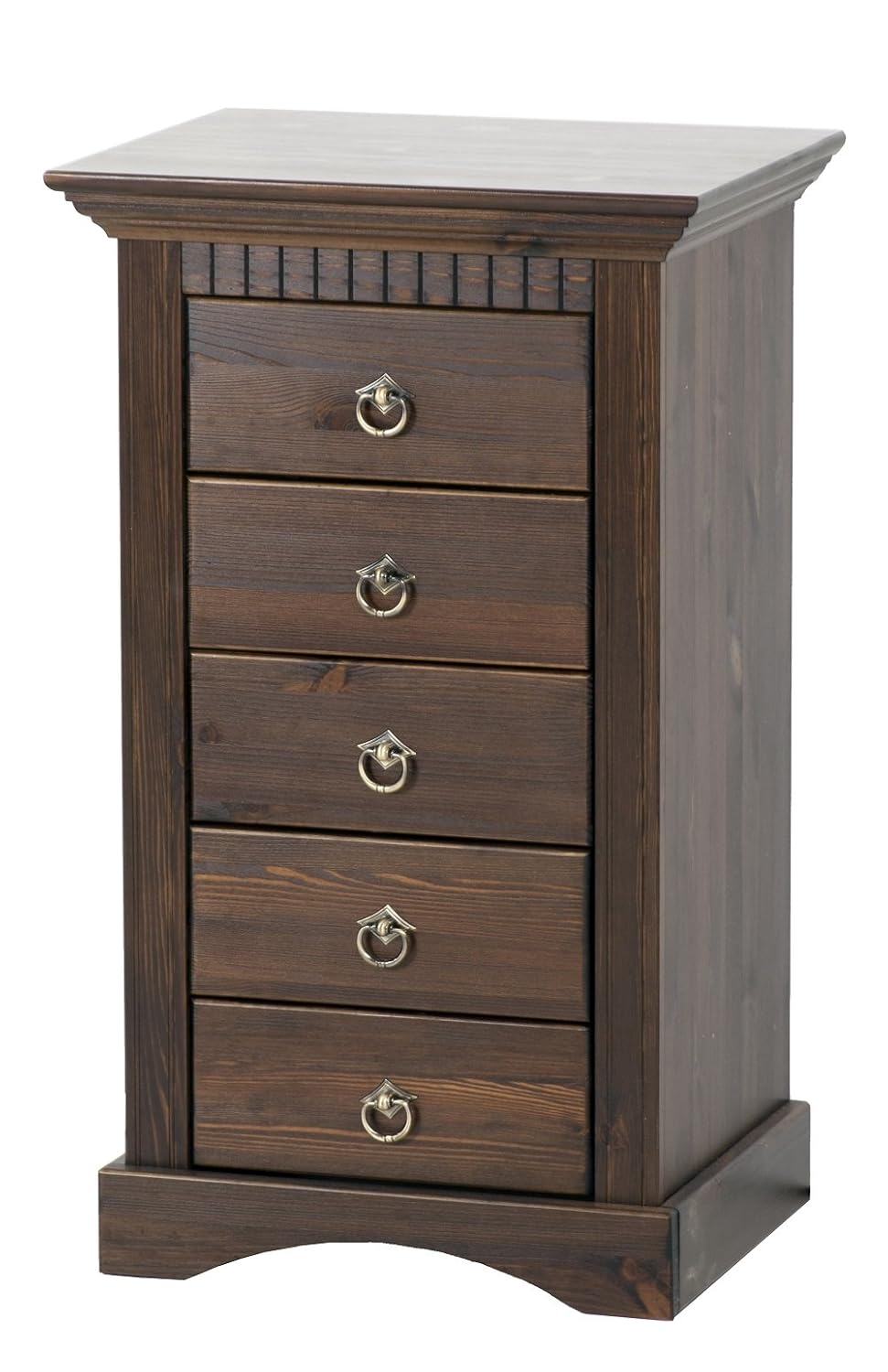 clever-moebel Massive Kommode mit 5 Schubladen in kolonial