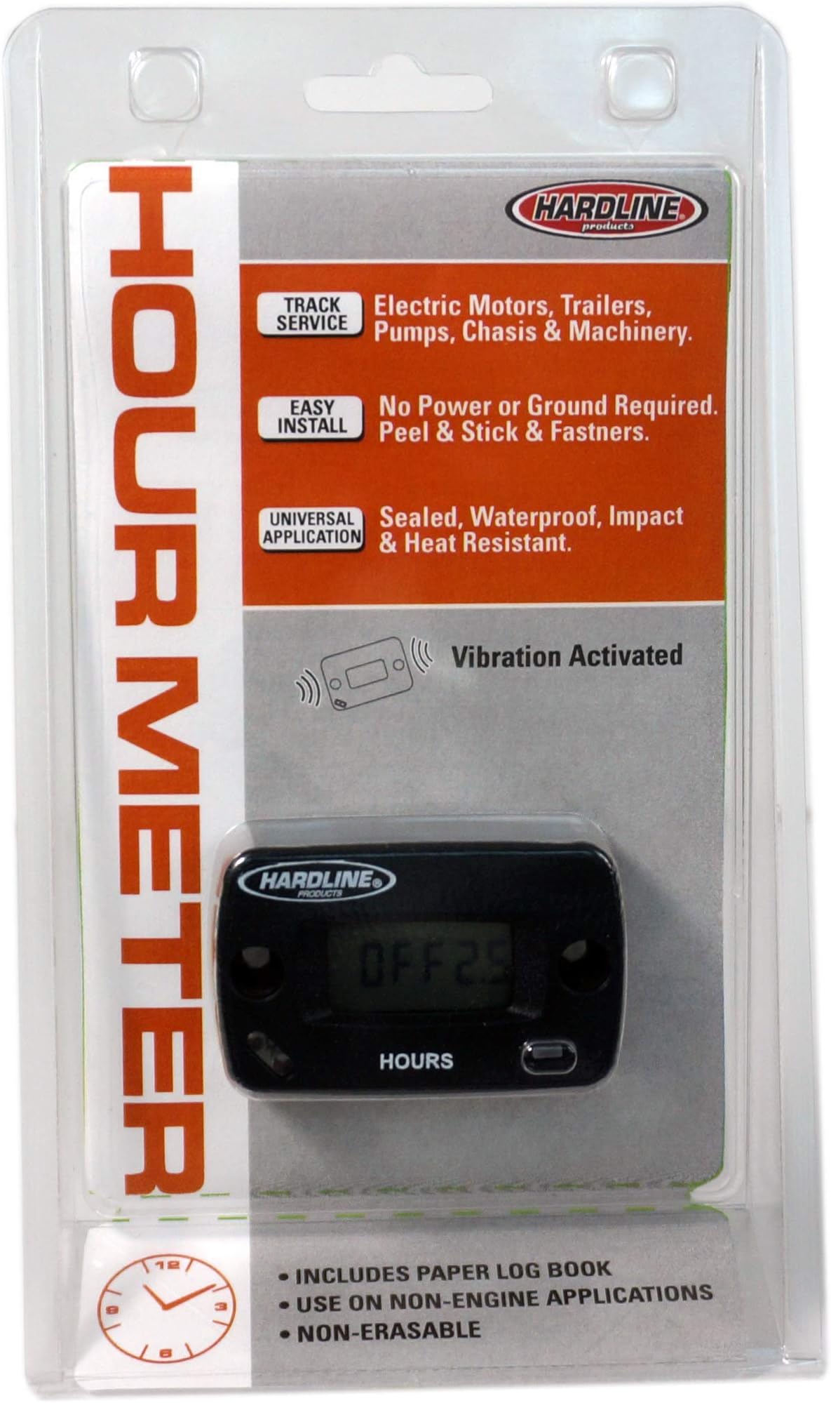 USA Vibration Activated Hour Meter – Wireless Waterproof Maintenance Tracker for Compressors, Electric Motors, Trailers, PTOs & Diesel Equipment – Peel & Stick Installation