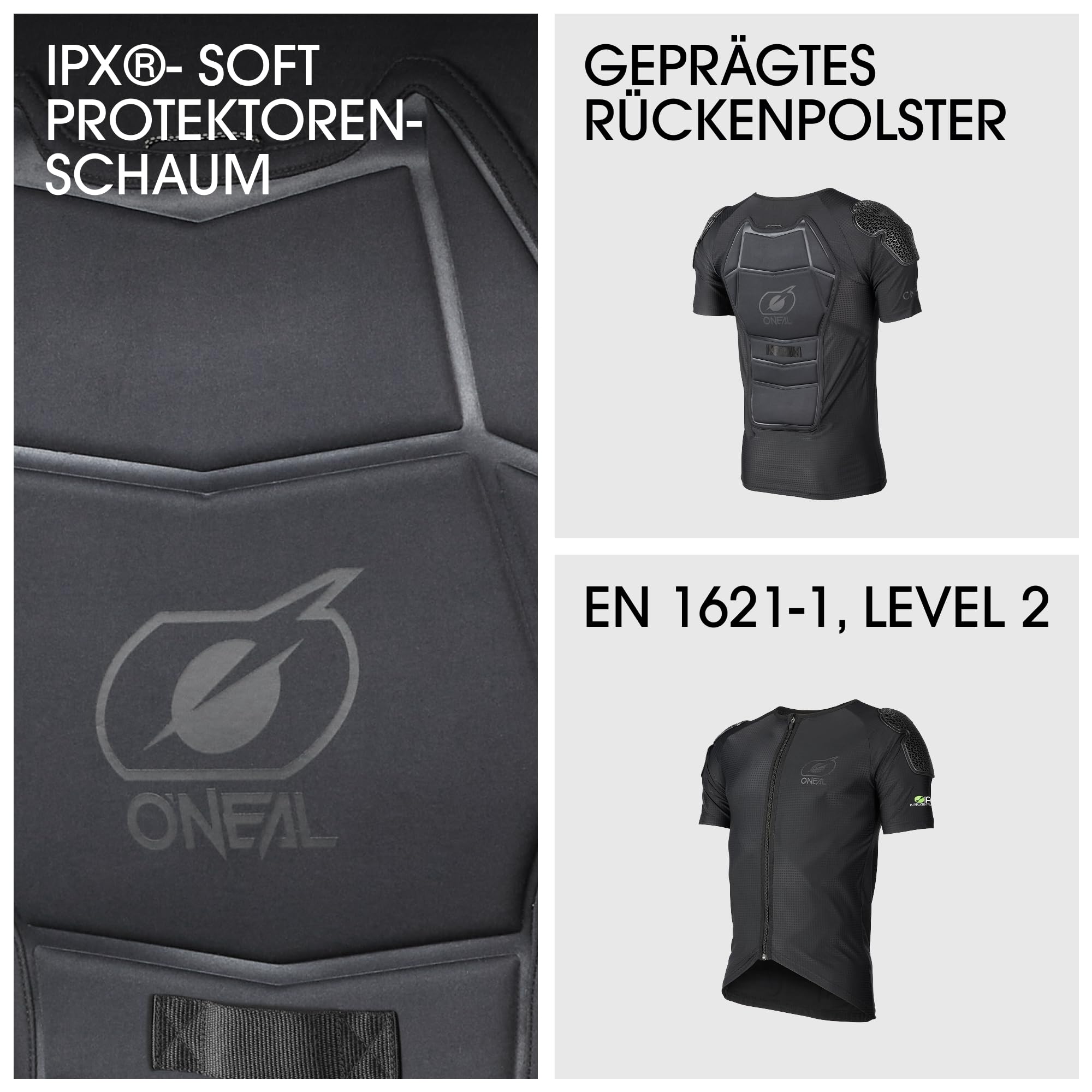 O'NEAL Maglia Protettiva Impact Lite Nera L, Protector Unisex Adulto, Nero, L