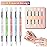 Sliverdew 10 Pcs Nail Art Sculpture Pen Dual Tipped Silicone Nail Tools Nail Art Acrylic Pen Silicone Brushes for Resin Nail Art Tools for Design Nail Foil Carving Drawing Effect Shaping Drawing