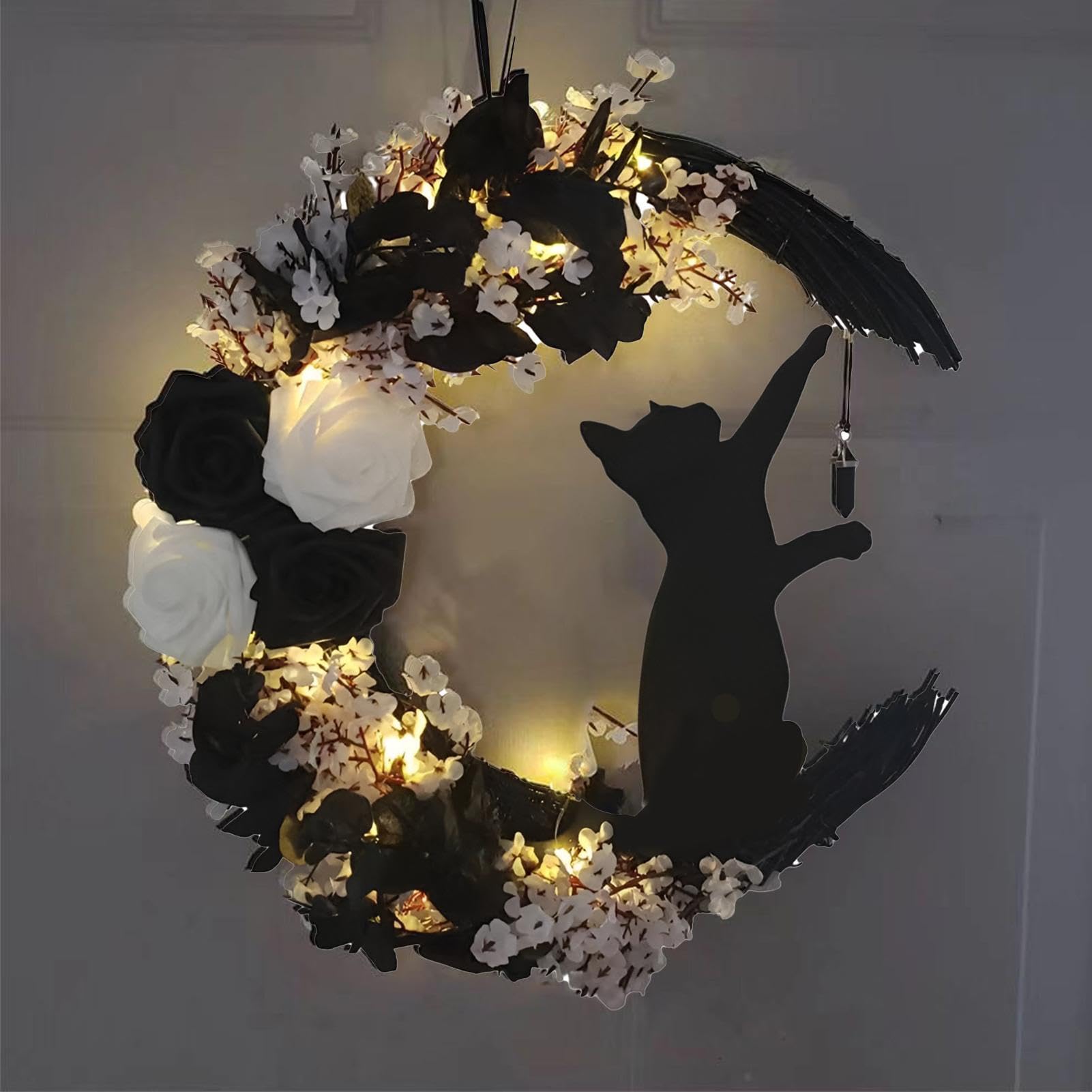 Ghirlanda Halloween Per Porta D'Ingresso Ornamento Spaventoso Appendibile A