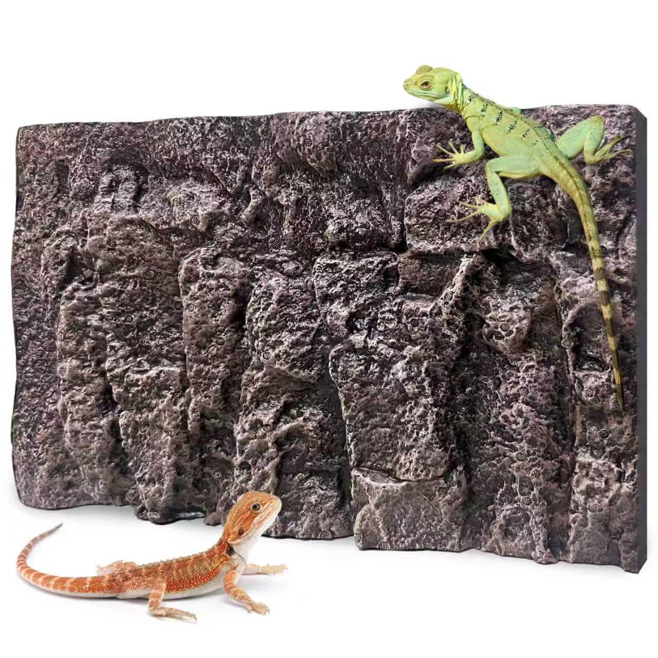 Sysmashing 17.7x11.8in Rock Terrarium Background,3D Reptile Tank Background Board,Amphibian Stereo Backdrop Wall,Lizard Snake Gecko Spider Turtle Fish pet silo Background Decorative Panel(Granite) — image 1