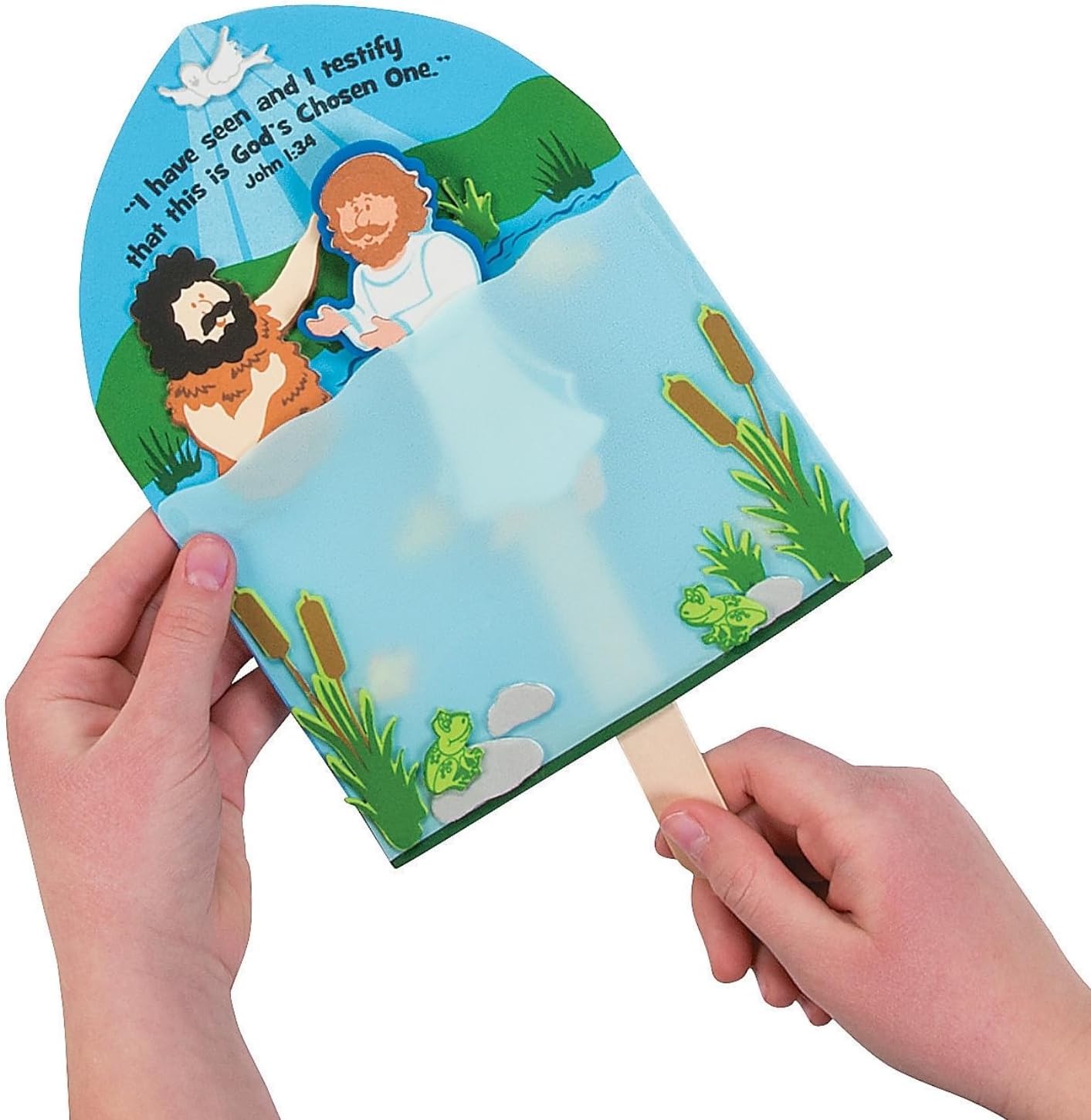 Fun Express Baptism of Jesus Acetate Craft Kit - Creative Kids Crafts Religious Activities, Home & Classroom Fun Perfect for Religious Education Sunday School Bible Study & Creative Play - 12 Pieces