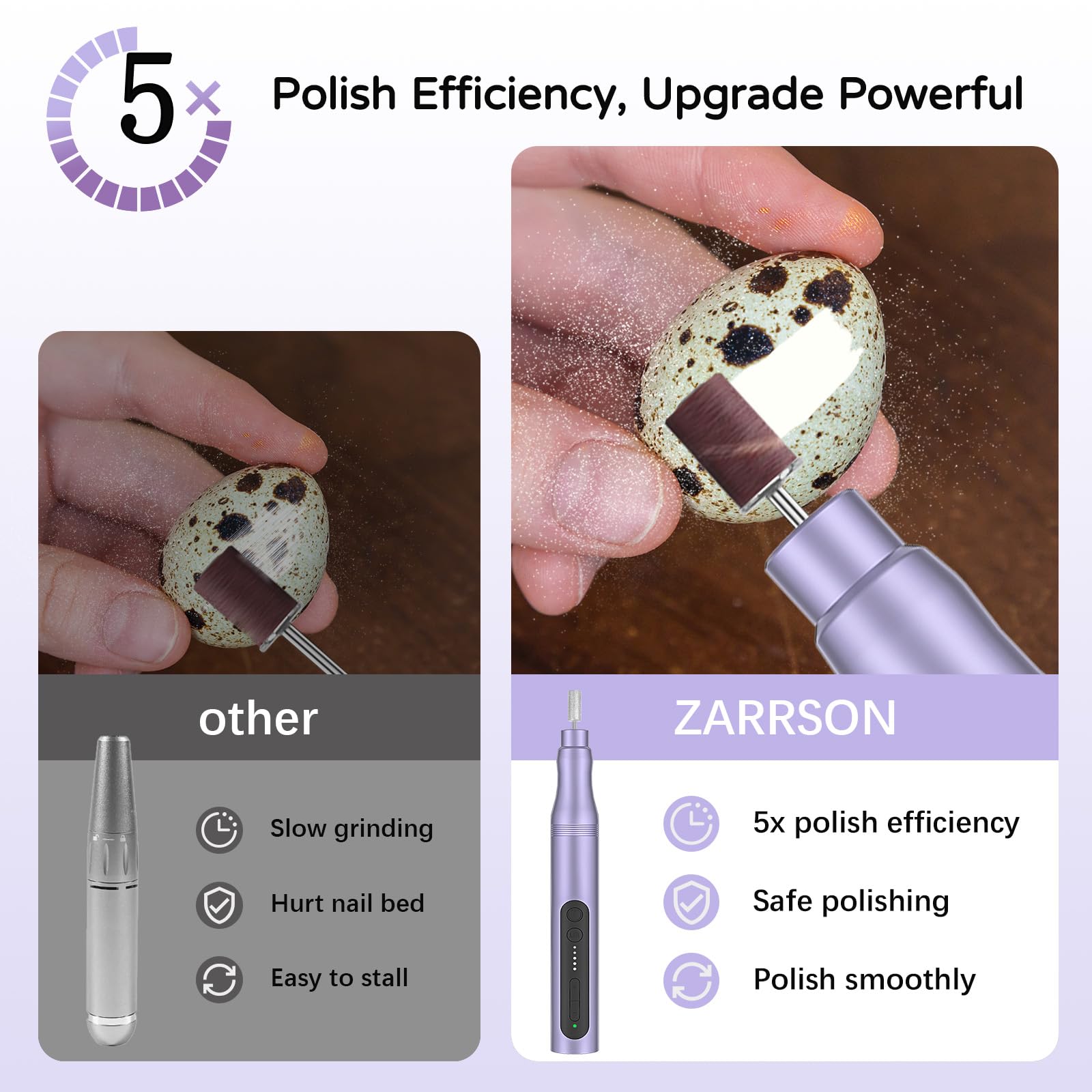 Perceuse à ongles électrique, lime à ongles sans fil rechargeable, perceuse portable à 5 vitesses pour ongles épais, cuticules, coupe-mains et pieds pour femmes, hommes, bébés et animaux