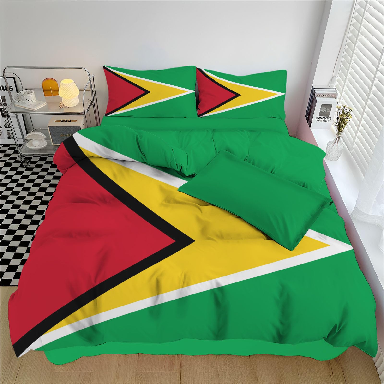 Housse de couette 200x200 Guyane parure de lit patriotique multicolore