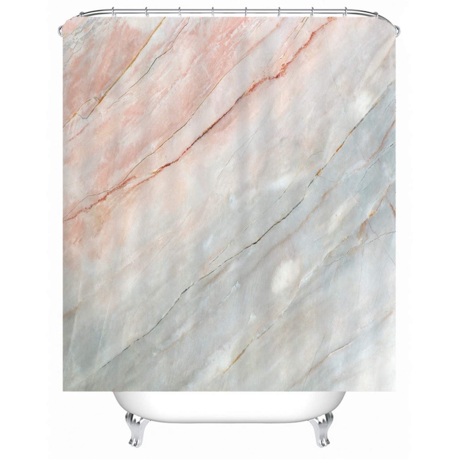 Tenda Doccia Antimuffa Beige Idrorepellente e Antimuffa Tende per Bagno Poliestere con Ganci Tenda da Doccia Roccia, 150x180cm
