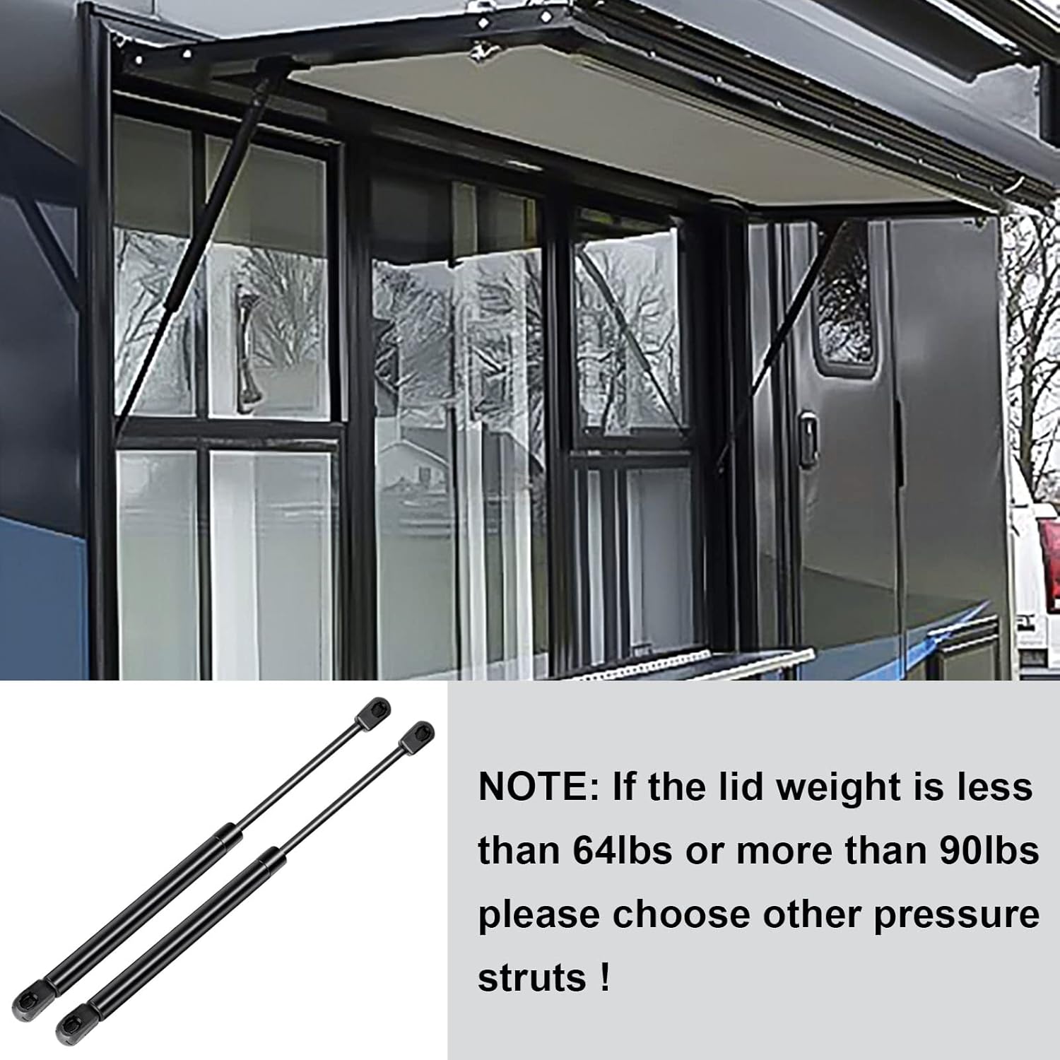 20 inch 80 Lbs Gas Struts Prop Shock 71794 C16-08053 fit for RV Side Door Motorhome Door Camper Shell Rear Window Tonneau Cover Trap Door TV Cabinet RV Bed, 2Pcs