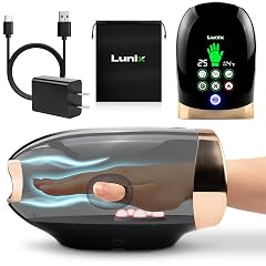 Lunix LX30 Rolling Hand Massager Kneading Compression Heat Cooling Fan Finger Wrist Pain Relief Cordless Rechargeable Charcoal Black