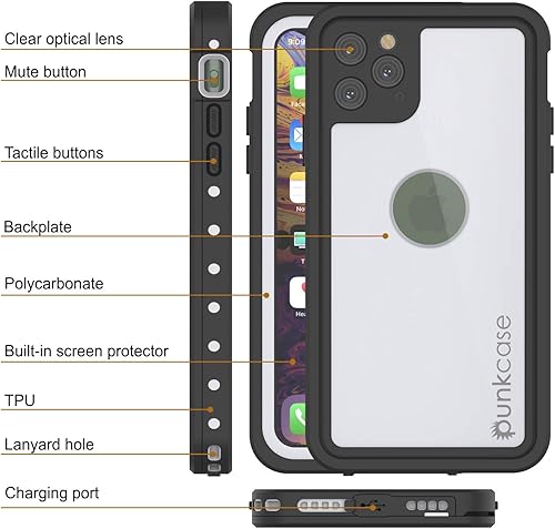 Miniatura 4 de Punkcase Funda impermeable para iPhone 11 Pro serie StudStar ajuste delgado certificado IP68 a prueba de golpes a prueba de suciedad a prueba de