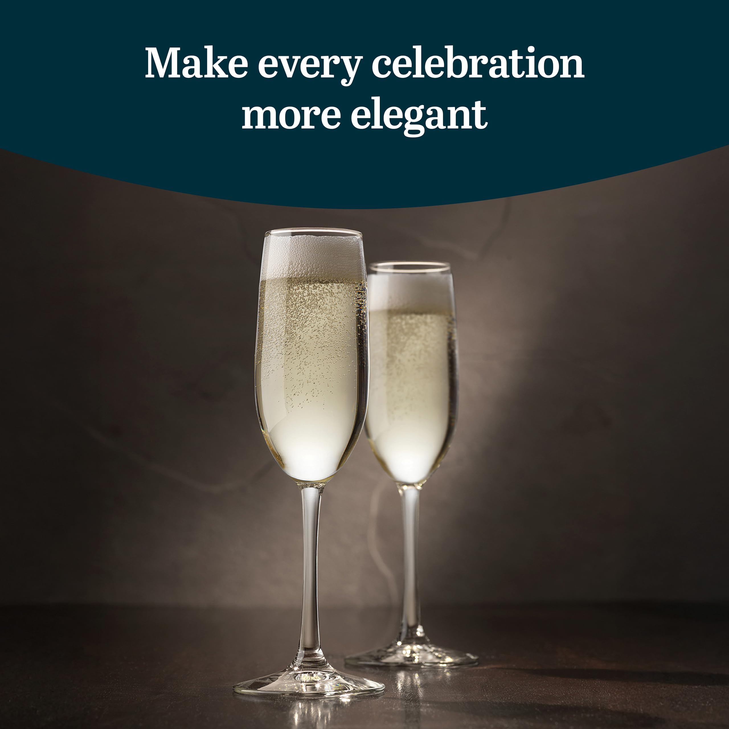 Libbey Glassware 7500 Vina Flute, 8 oz. (Pack of 12)