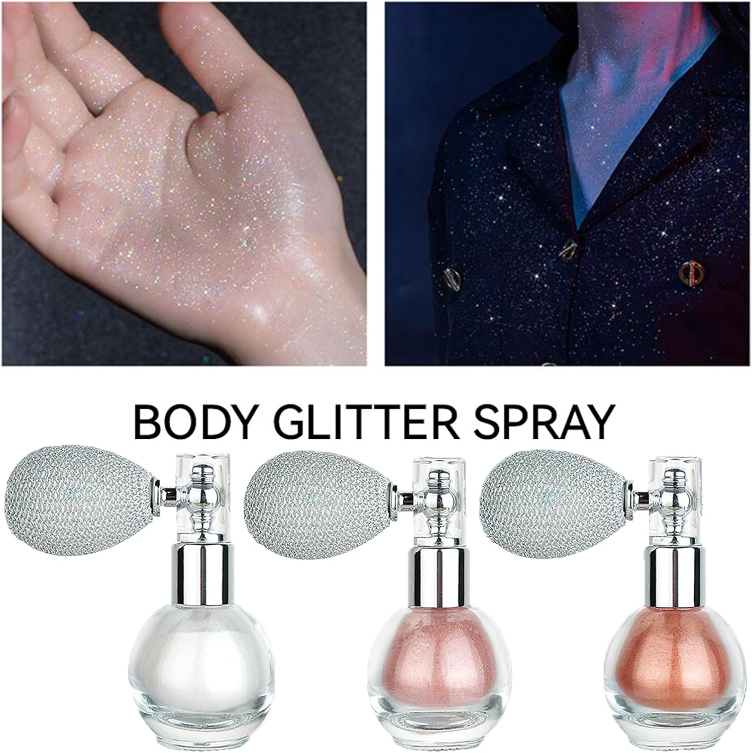Paillette Scintillante Spray Corps et Visage: 3 Couleurs Éclatantes pour un Look Glamour - Description
