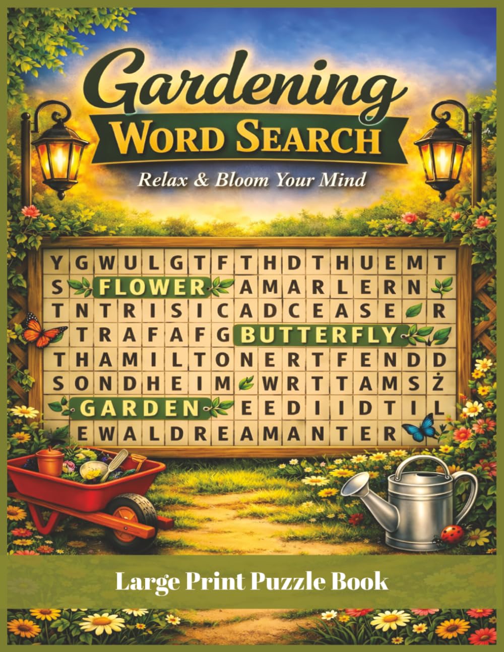 Gardening Word Search for Seniors: 50 Large Print Puzzles for Seniors Featuring Flowers, Vegetables, Herbs and Plants — Relaxing Activity Book for Brain Health and Stress Relief