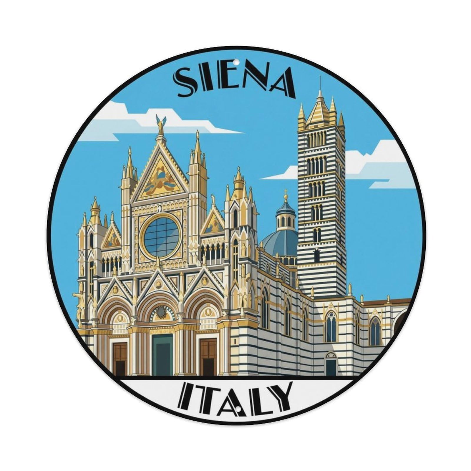 Vintage Travel Siena Italy Gateway Metal Tin Sign