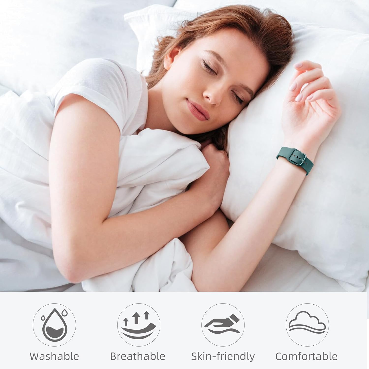 Maledan No Gap Bands Compatible with Samsung Galaxy Watch 7 6 5 4 FE Band 40mm 44m, Galaxy Watch 5 Pro Band 45mm/Watch 6 4 Classic 43mm 47mm 46mm 42mm, 20mm Soft Silicone Sport Wristbands Women Men - Image 6