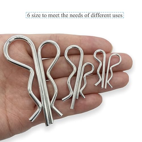 Miniatura 85 de 48 piezas de pasador de enganche, clips R, pasadores de retención, pasadores de chaveta de tractor, pasadores de pelo, surtido de pasadores