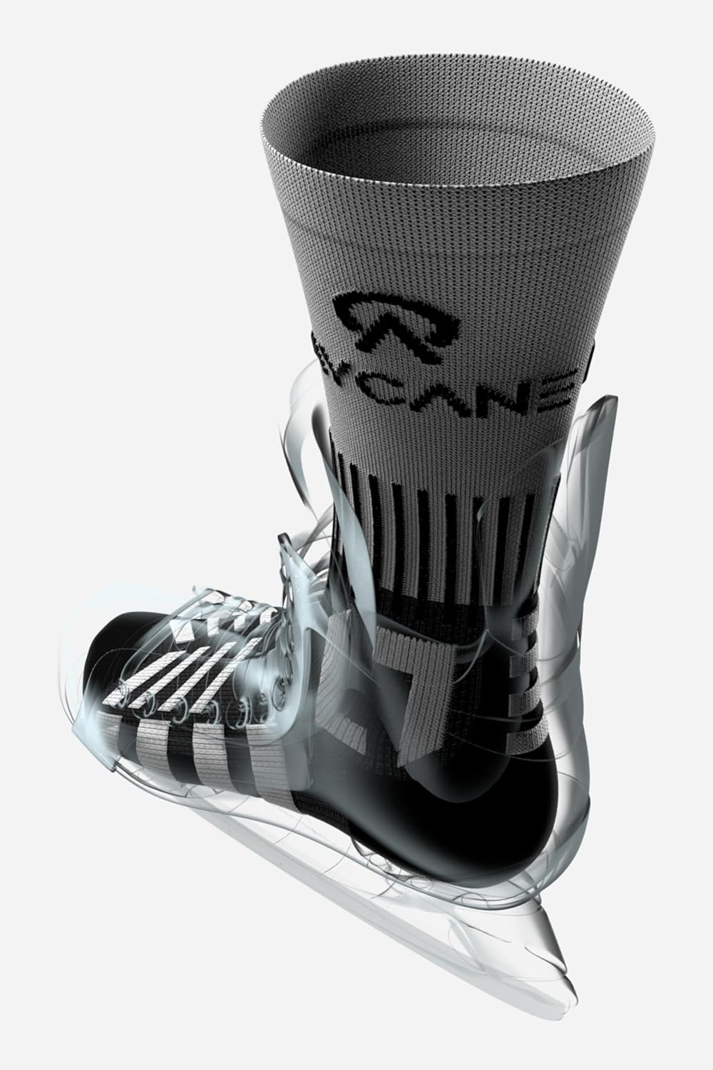 Powerlight Mid Calf Hockey Skate Socks, Small Ice Hockey Socks, Lace Bite Protection, Moisture Wicking, Quick Drying