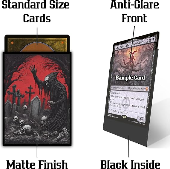 MTG Magic The Gathering (Rakdos Kırmızı/Siyah Necromancer) - 100 karat Mat TCG Kart Sanat Kolları Ai Armor