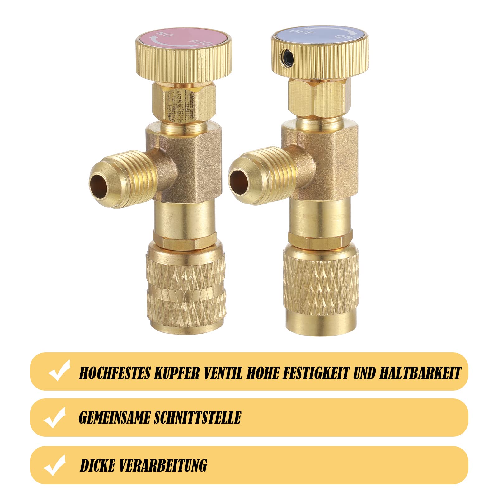 2 Valves De Sécurité Frigorigène Jognee - Laiton Pour R22/R32
