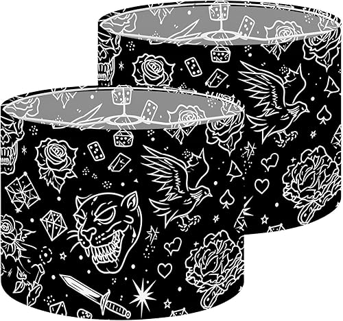 Miniatura 26 de Drum Lamp Shade Floral style 70s groovy daisy flowers Retro floral naive design Style Lampshade for Floor Lamps Table Lamps Pendant Light 13"x10"