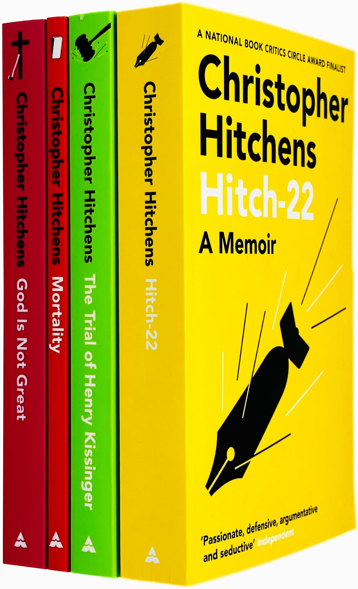 Christopher Hitchens 4 Books Collection Set (Hitch 22, The Trial of Henry Kissinger, Mortality & God Is Not Great)