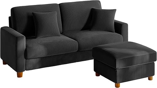 Miniatura 16 de Kidirect Sofá de Pana de 70 Pulgadas, Sofá Montaje Sin Herramientas, Sofás Cómodos para Sala de Estar Asientos Más Profundos de 21 Pulgadas, Sofás