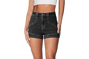uincloset Stretchy High Waist Denim Shorts