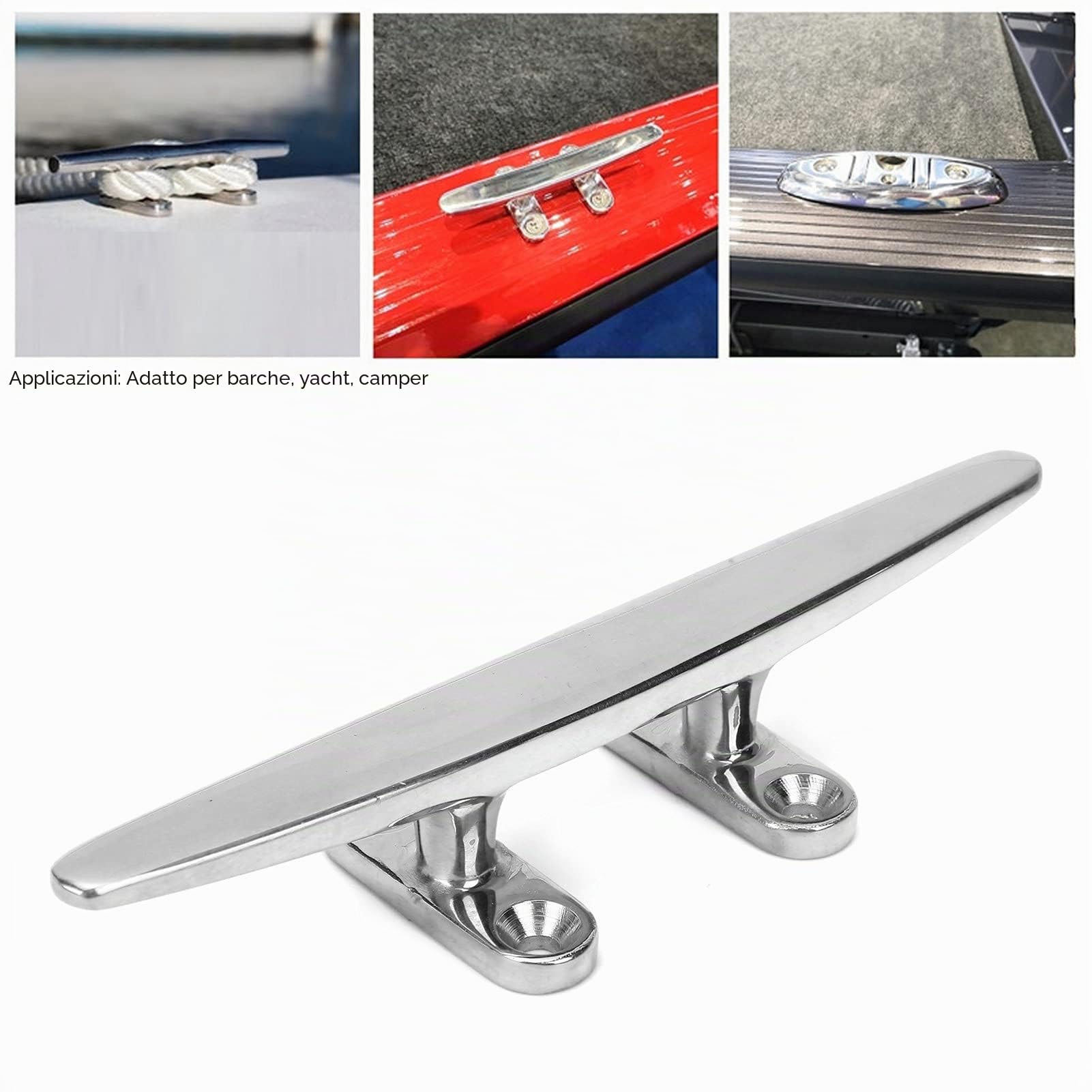Bitta per Pontile per Barca, Bitta per Barca da 8 Pollici Bitta per Barca in Acciaio Inossidabile Bitta per Barca Portatile per Corda Ferramenta per Barche Accessori per Barche