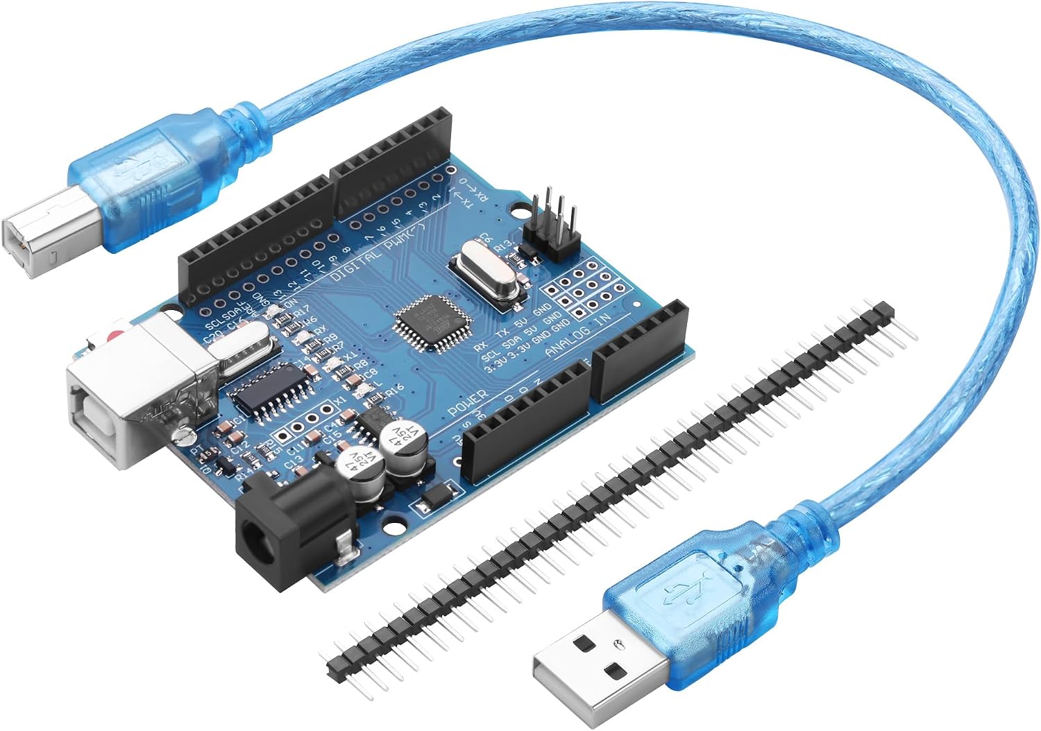 Плата разработки UNO R3 с микроконтроллером AVR, совместимая с проектами Arduino, для STEM-образования и самостоятельной сборки эл