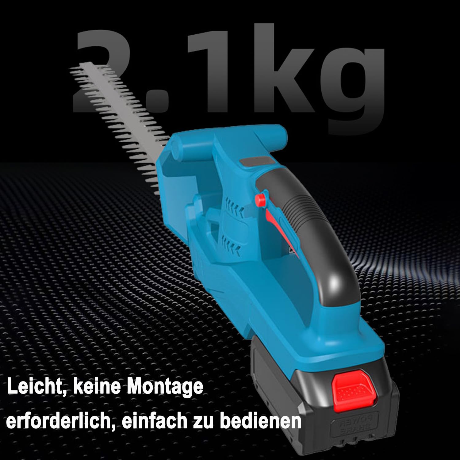 Akku-Heckenschere für Makita 18V Akkus,elektrische Elektro Heckenschere Elektrischer Heckenschneider mit 2 * 2.0Ah Akku und Ladegerät,51cm Schnittlänge, 15mm Zahnabstand Dual Schnittklingen