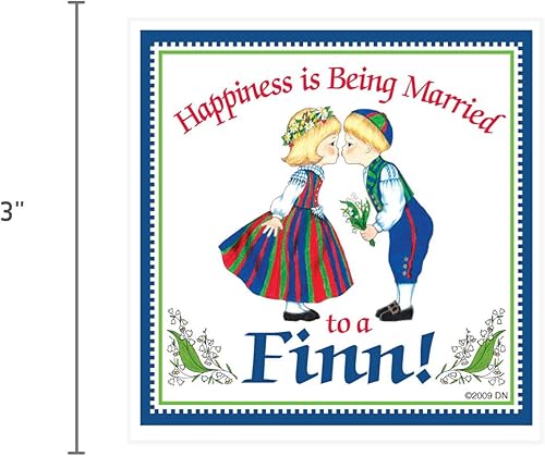 Miniatura 2 de Baldosa magnética de recuerdos finlandeses (felicidad casada con un finlandés)