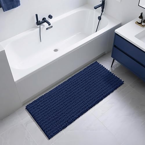 Miniatura 232 de Yimobra - Tapete de baño largo de felpilla, grande de 55.1 x 24 pulgadas, microfibra gruesa, absorbente, extrasuave, antideslizante, peludo, lavable
