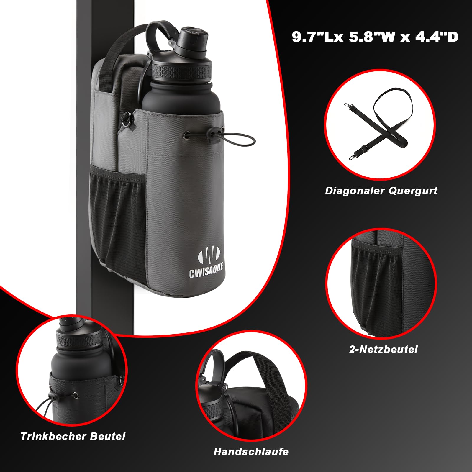Sac Magnétique Sport avec Fixation Aimantée, Fitness, Sac de Sport pour la Salle de Sport, Les Voyages, Le Travail et Les Sports