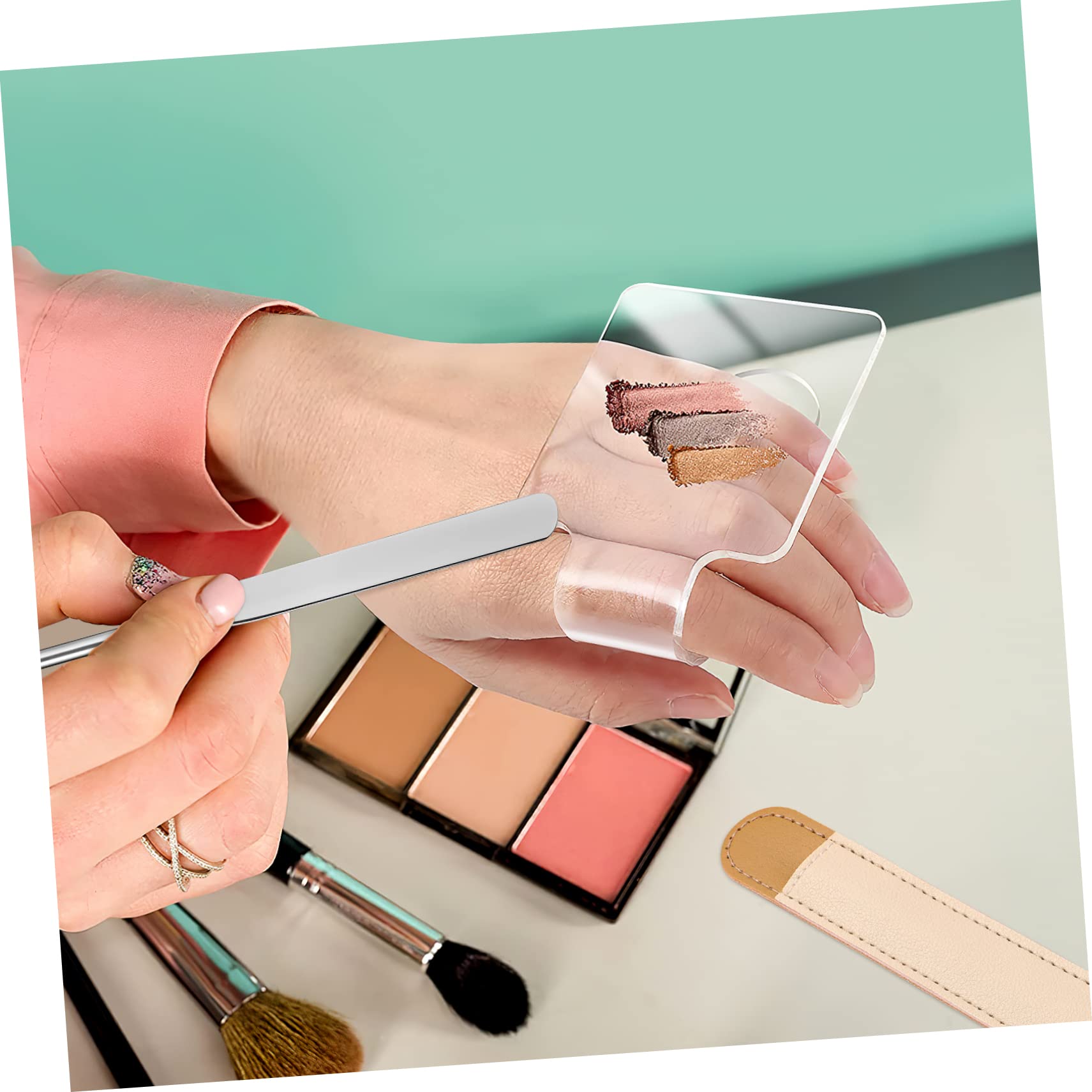 FRCOLOR 5 Piezas Paleta base de maquillaje máscara de pestañas de colores maquillaje aliber maquillaje hombre bandeja para mezclar maquillaje bandeja de mezcla de maquillaje para bases