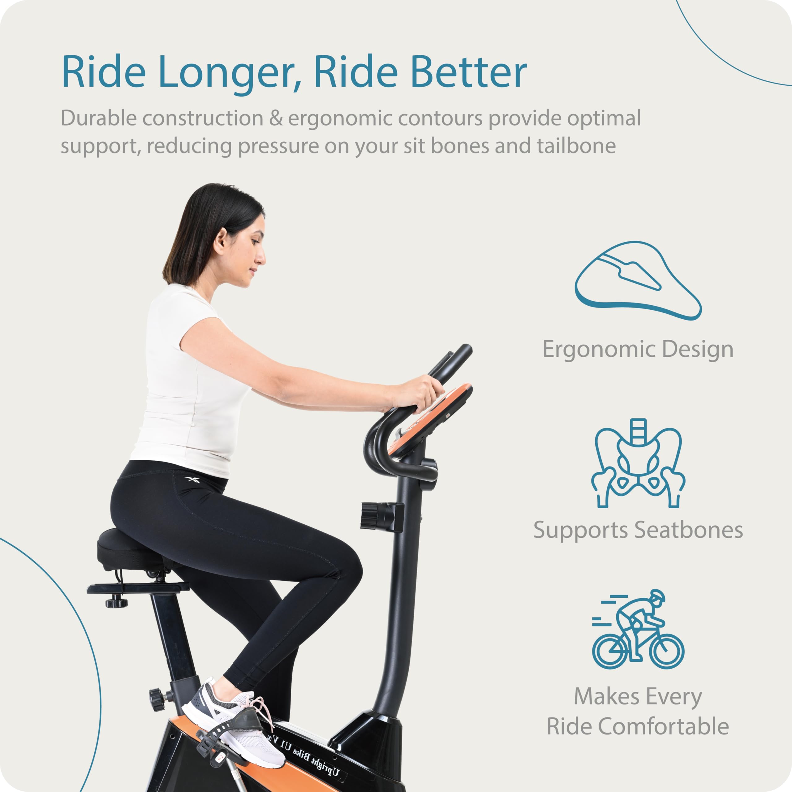 GELRIDE Extra Wide Gel Bicycle Saddle Seat Cushion Cover for Indoor Outdoor Cycling, Exercise Cycle - Soft and Washable, 100% Gel Material, Made in India 1