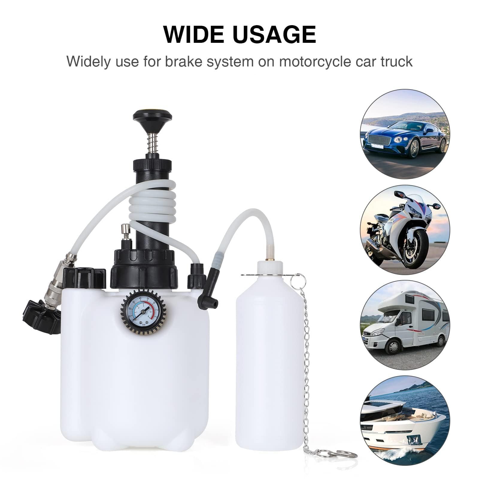 3L Kit de Sangrado de líquido de Freno para la mayoría de los sangradores del Cilindro Principal automotriz Europeo