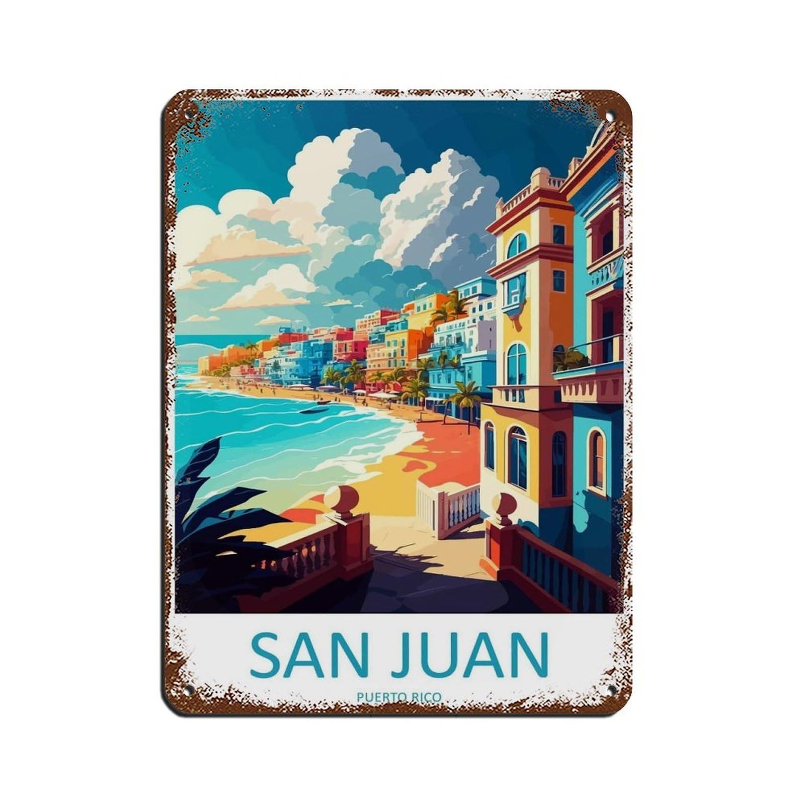 San Juan Travel Art Argentina Art Lover Gift (3) Retro Poster Metal Tin Sign Chic Art Retro Iron Painting Bar People Cave Cafe Family Garage Poster Wall Decoration 12x16inch(30x40cm)