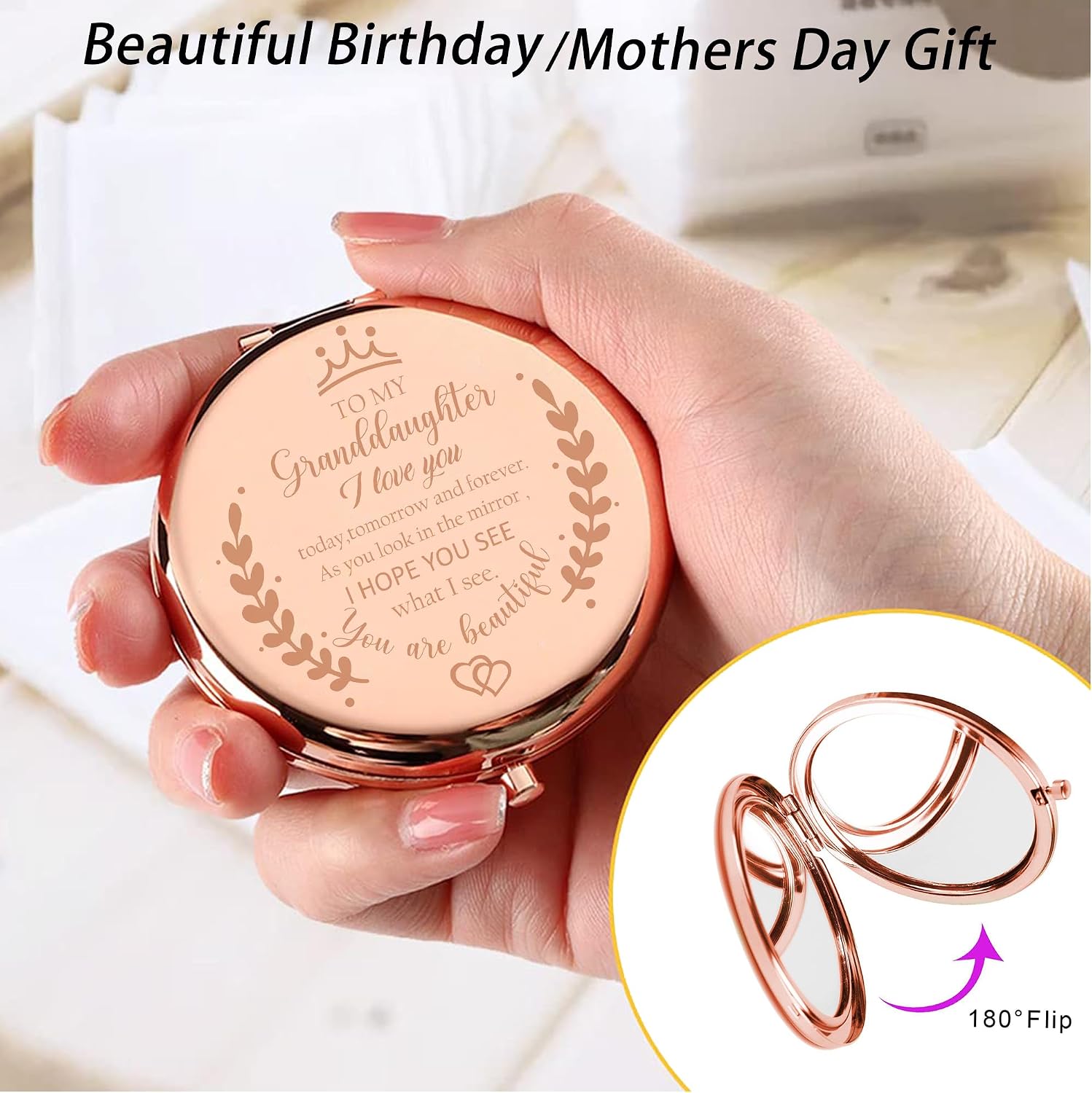 Soulpetals Granddaughter Gifts Compact Mirror